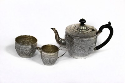 Lot 64 - A Victorian three-piece silver tea set, Nathan...