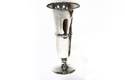 Lot 67 - A large silver trumpet-shaped vase, HCD,...