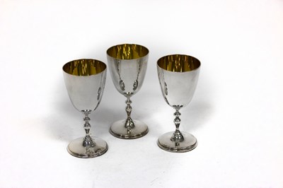 Lot 77 - Three silver and silver gilt goblets,...