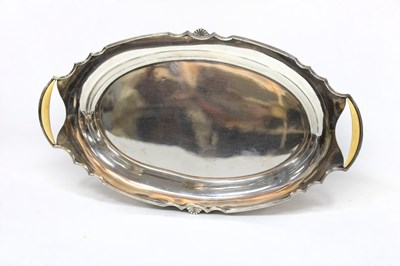 Lot 89 - An oval silver tray, Mappin & Webb, Sheffield...