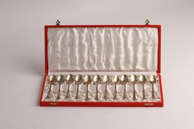 Lot 123 - A set of twelve Danish sterling silver...