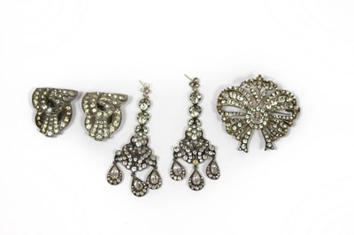 Lot 157 - A pair of paste earrings, a pair of paste...