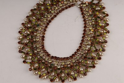 Lot 180 - An elaborate costume necklace, the variously...