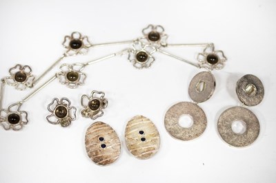 Lot 192 - A necklace and ear clips of modern design,...