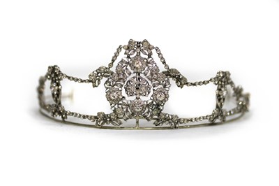 Lot 205 - A Georgian paste set tiara, the central floral...