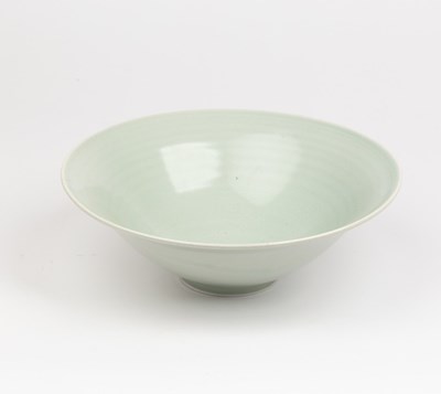 Lot 263 - Two celadon glazed porcelain footed bowls,...