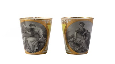 Lot 268 - A pair of Chamberlain Worcester yellow ground...