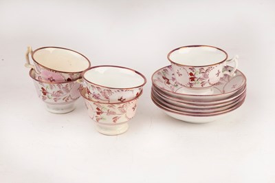 Lot 278 - A set of five Sunderland lustre cups and...