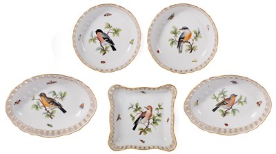 Lot 283 - A Meissen ornithological part dessert service,...