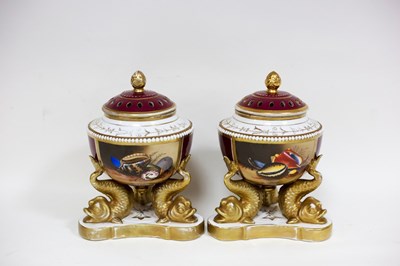 Lot 286 - A pair of 20th Century pot pourri vases,...