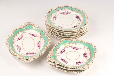 Lot 300 - An English porcelain part dessert service,...