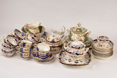 Lot 301 - A Victorian part tea set, decorated in the...