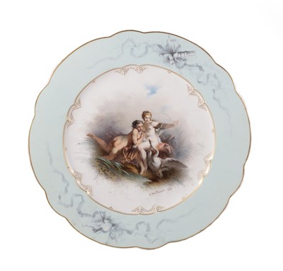 Lot 309 - A Sèvres porcelain plate decorated a scene of...