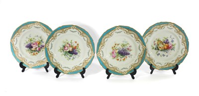 Lot 312 - A set of four Royal Worcester cabinet plates...