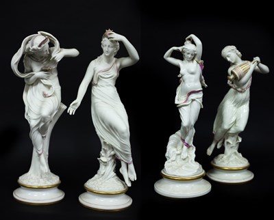 Lot 313 - Two Royal Worcester parian figures, tinted and...