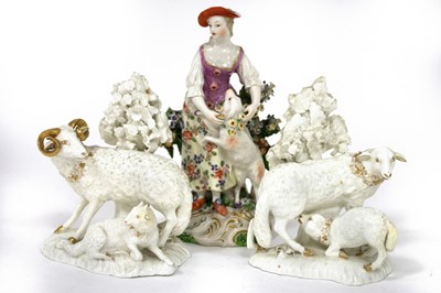 Lot 320 - A pair of Derby gilt and white porcelain...