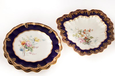 Lot 321 - A matched Royal Crown Derby botanical dessert...