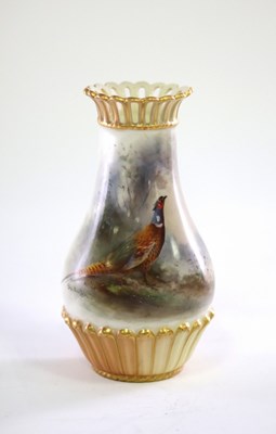 Lot 325 - A Royal Worcester vase decorated a pheasant,...