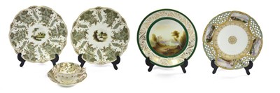 Lot 328 - A Copeland plate decorated with four named...