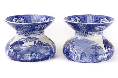 Lot 338 - A pair of Cauldon transfer printed blue and...