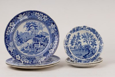 Lot 343 - Three English pearlware plates, including...