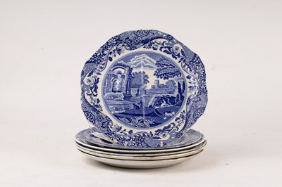 Lot 344 - Six English blue and white plates, 19th...