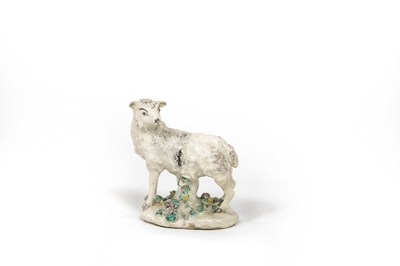 Lot 352 - A Derby dry-edge model of a ewe, circa 1750-52,...