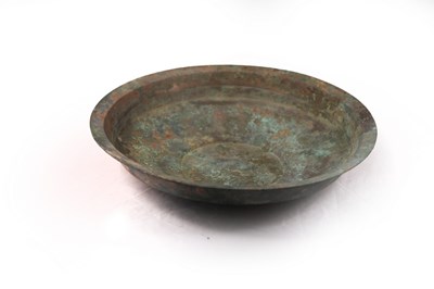 Lot 369 - A Han dynasty bronze pan, of plain circular...