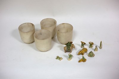 Lot 385 - A small collection of Chinese biscuit fired...