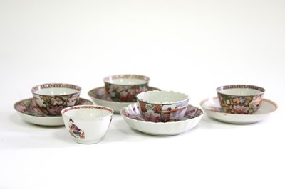 Lot 399 - Three Chinese mandarin pattern tea bowls and...