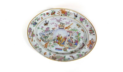 Lot 402 - A Cantonese famille rose oval meat dish, circa...