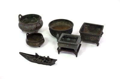 Lot 404 - Five Chinese censers, Qing and later, the...