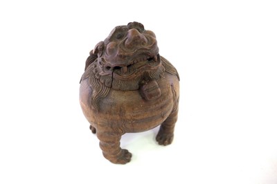 Lot 406 - A large Chinese carved bamboo root censer of...