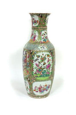 Lot 409 - A Cantonese baluster vase, decorated alternate...