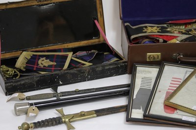 Lot 428 - A quantity of Masonic regalia, 19th Century...