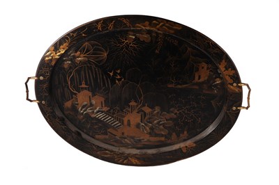 Lot 435 - A Clay patent black lacquer papier-mâché tray...