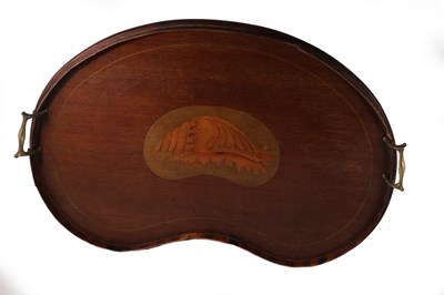 Lot 436 - An Edwardian kidney-shaped tray with inlaid...