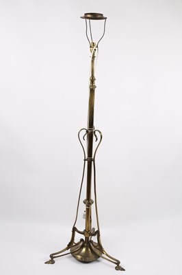 Lot 440 - An Edwardian brass telescopic standard lamp...