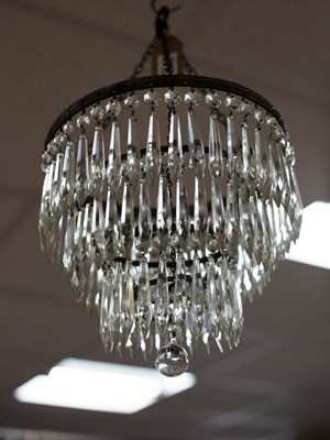 Lot 448 - A small glass light fitting, the four...