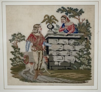 Lot 477 - A Victorian needlework picture of Romeo and...