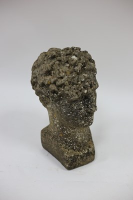 Lot 508 - A reconstituted stone bust of a youth, 45cm high