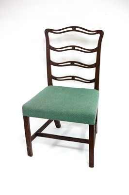 Lot 525 - A mahogany ladder back chair with upholstered...