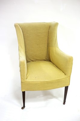 Lot 537 - A George IV square framed wing back armchair...