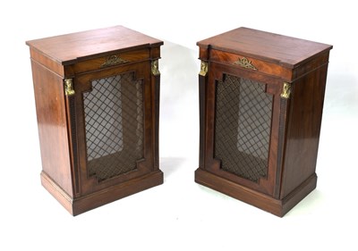 Lot 541 - A pair of mahogany speaker cabinets with brass...