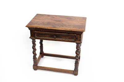 Lot 548 - A walnut side table, circa 1700, the...