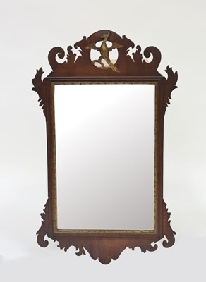 Lot 553 - A George III mahogany carved wall mirror with...