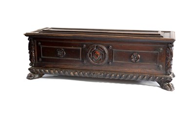 Lot 564 - A 17th Century Italian walnut carved and...