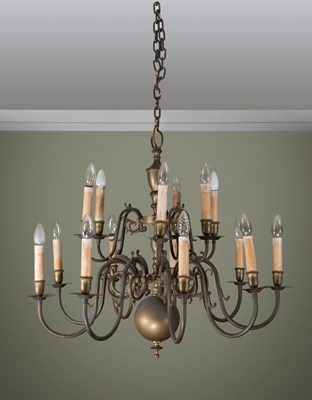 Lot 579 - A Dutch 17th Century style chandelier of nine...