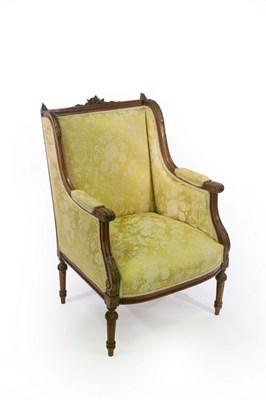 Lot 602 - A French walnut framed armchair