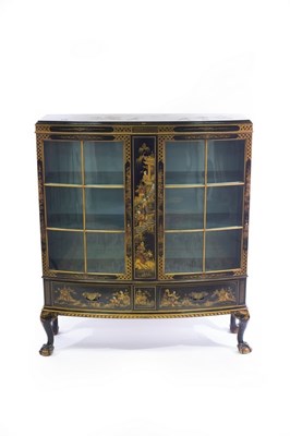 Lot 603 - A chinoiserie display cabinet of bowfront form,...